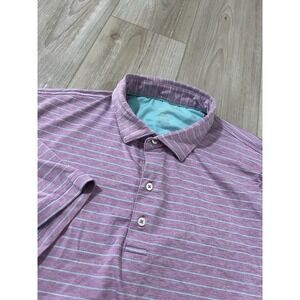 johnnie-O Polo Shirt Mens XXL Purple Jam Newton Stripe Golf JMPO4190